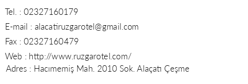Rzgar Otel telefon numaralar, faks, e-mail, posta adresi ve iletiim bilgileri